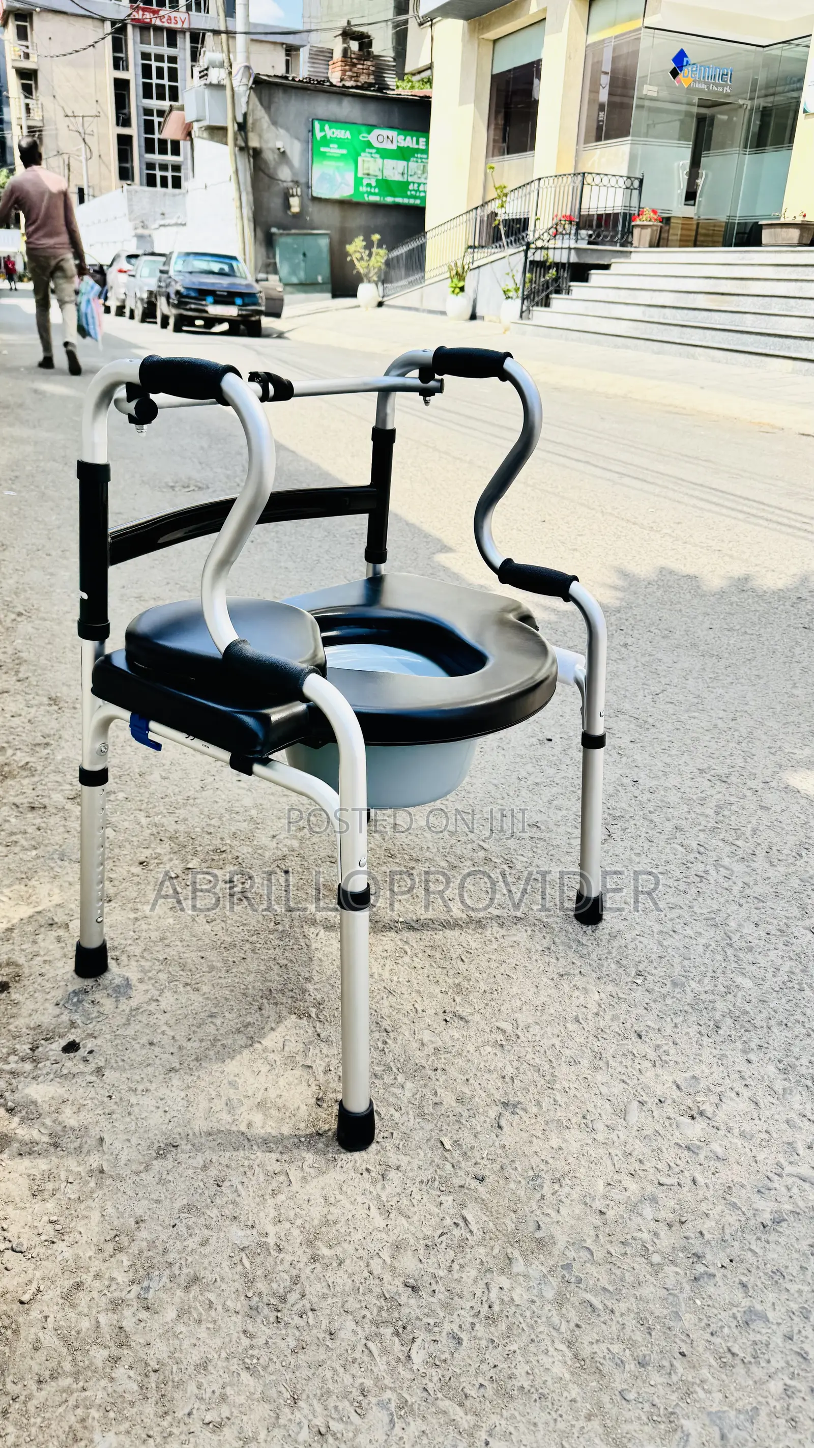 Toilet Ommode Chair, Portable Aluminum Adjustable Height