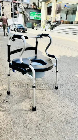 Toilet Ommode Chair, Portable Aluminum Adjustable Height