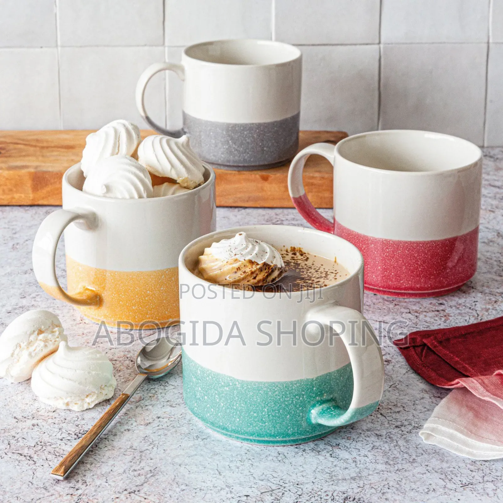 Stoneware Coffee Tea Cups With Handle