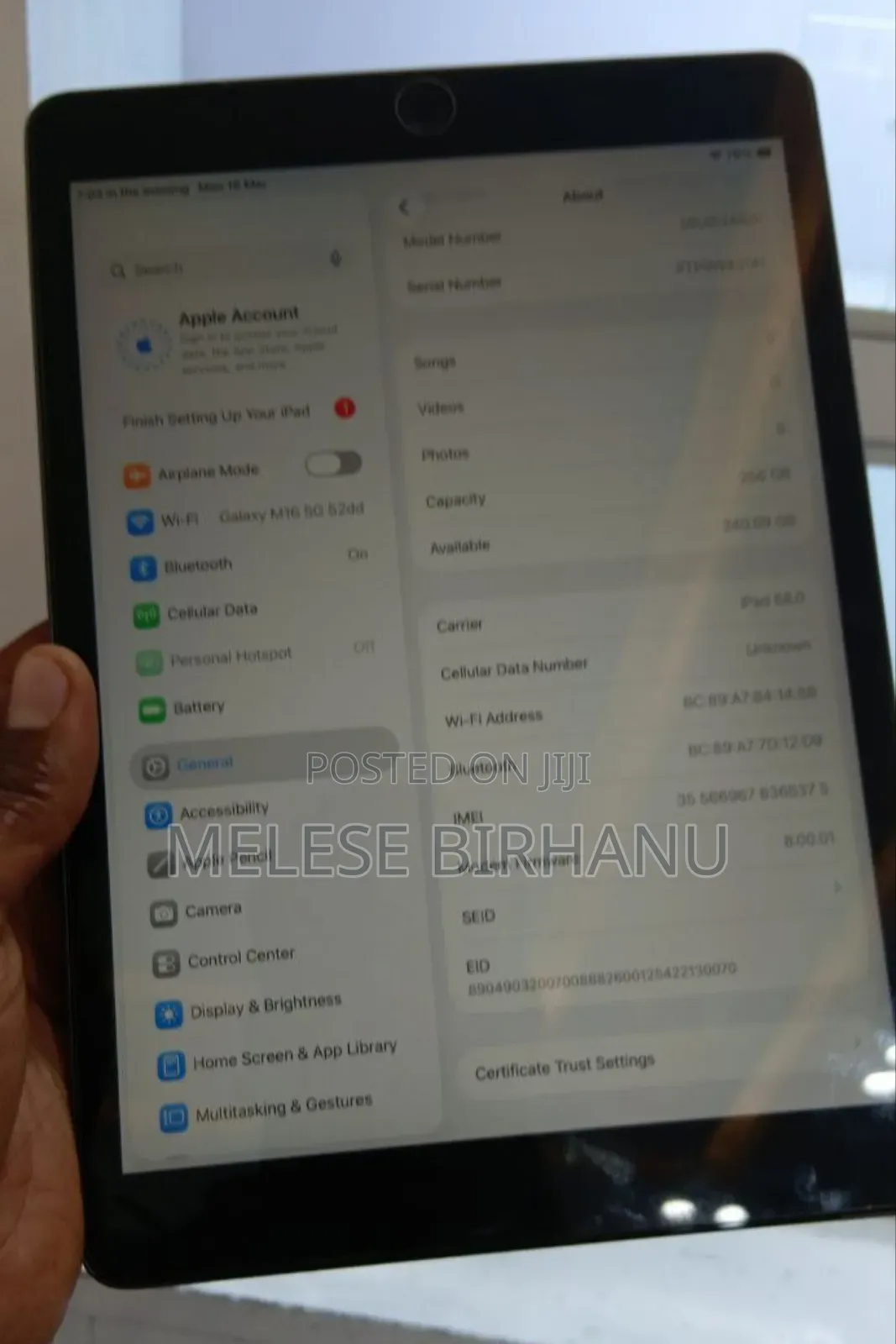 New Apple iPad 10.2 (2020) 256 GB Gray