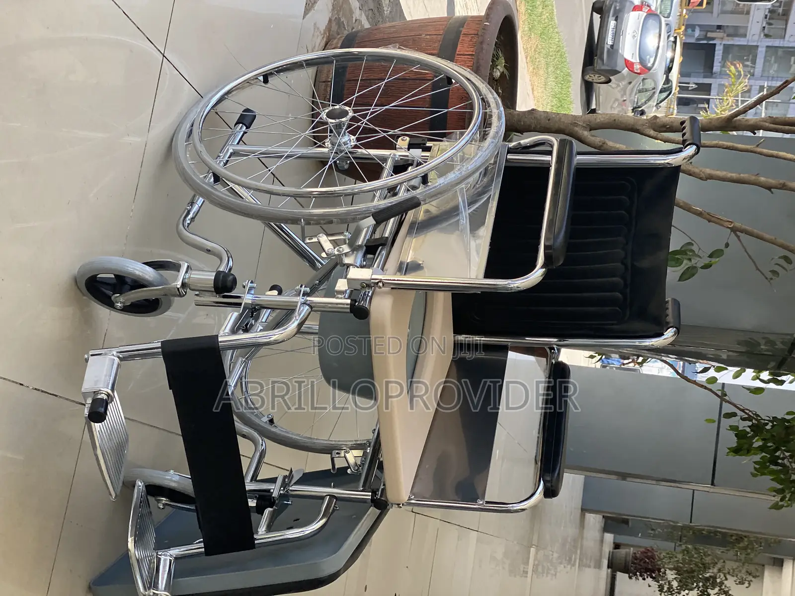 Premium Folding Powder Coated Commode Wheelchair With Safety Belt