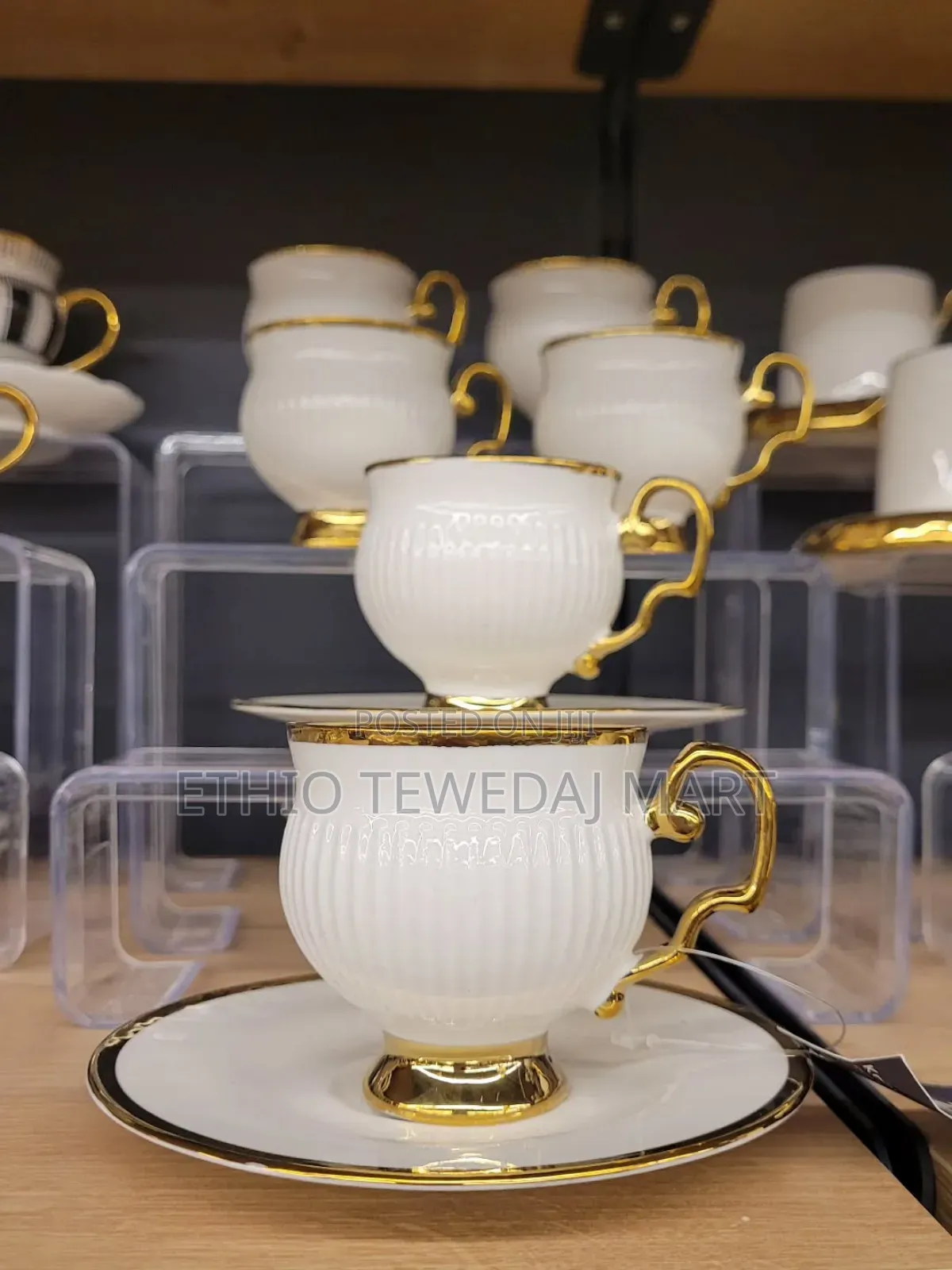 Luxury Coffee Cups With Stand 12pcs || የቡና ስኒዎች ከነማስቀመጫቸው
