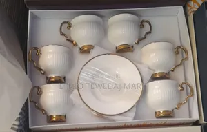 Luxury Coffee Cups With Stand 12pcs || የቡና ስኒዎች ከነማስቀመጫቸው