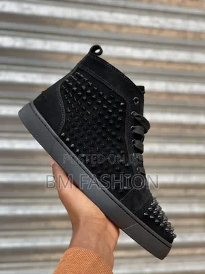 Ironic Christian Louboutin All Black Spiked High-Tops