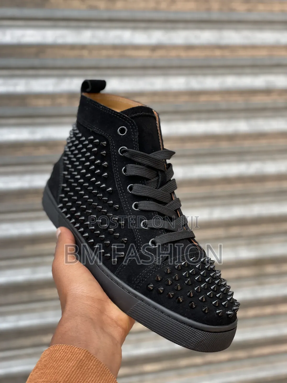 Ironic Christian Louboutin All Black Spiked High-Tops