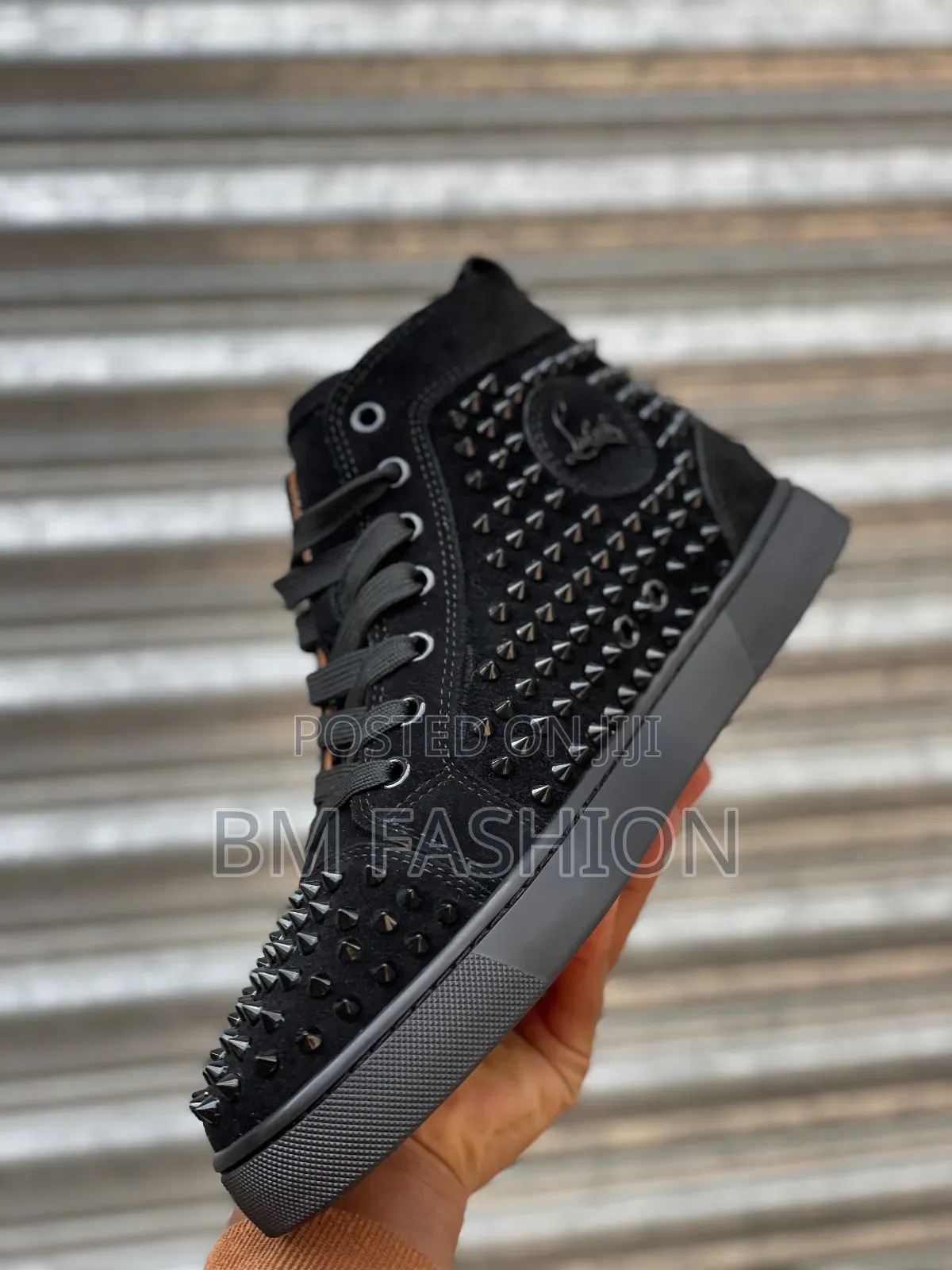 Ironic Christian Louboutin All Black Spiked High-Tops