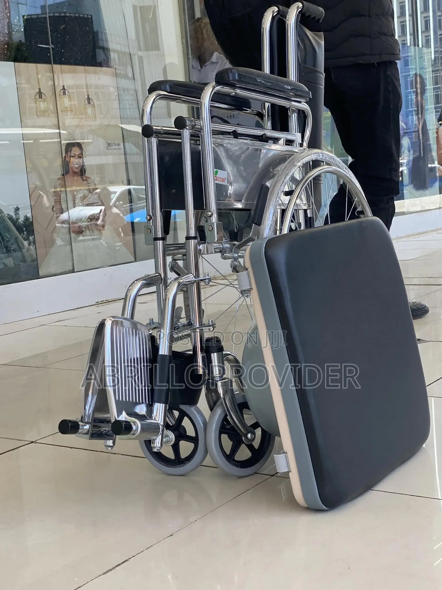 Premium Folding Powder Coated Commode Wheelchair With Safety Belt