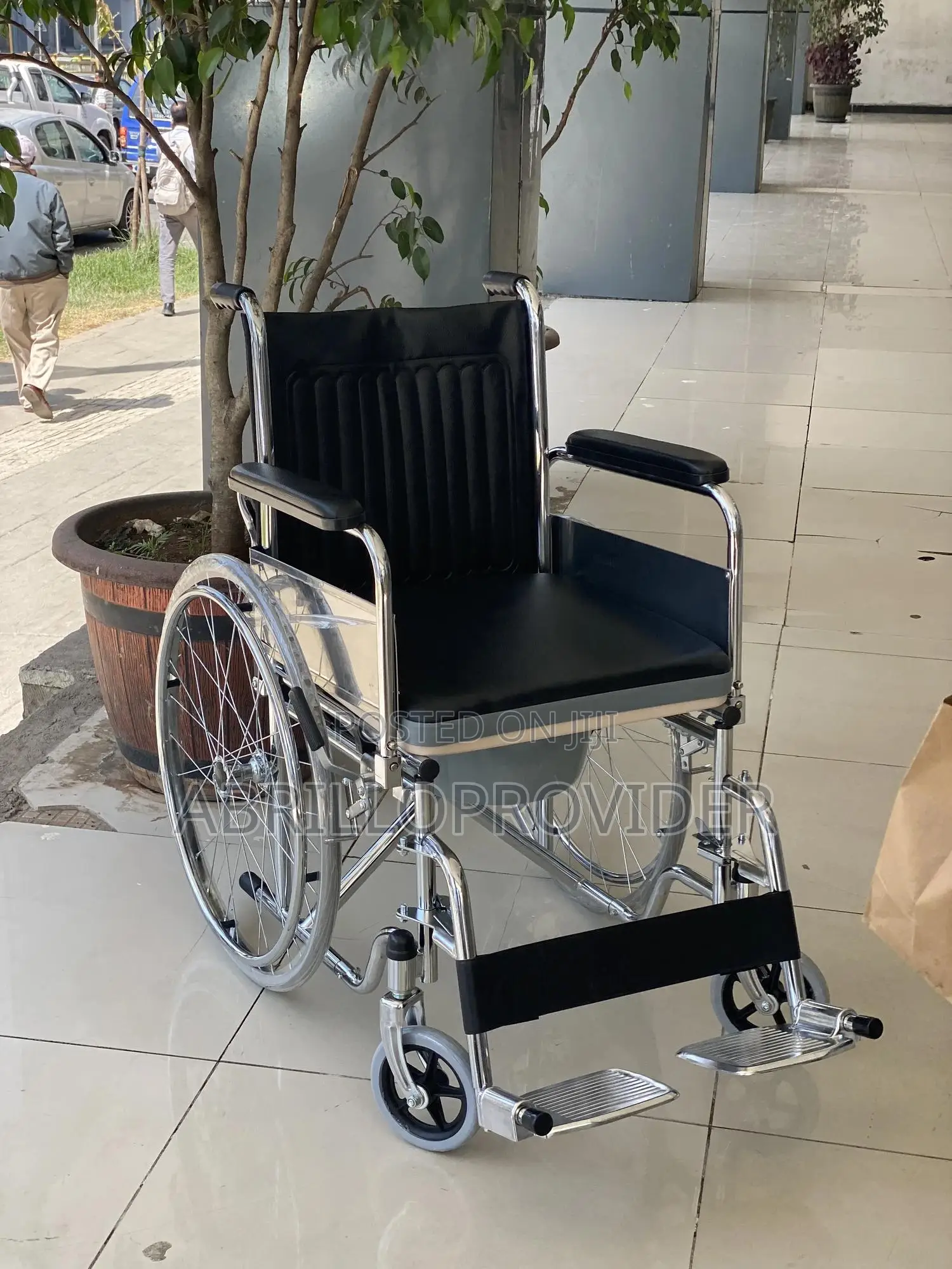 Premium Folding Powder Coated Commode Wheelchair With Safety Belt