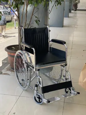 Premium Folding Powder Coated Commode Wheelchair With Safety Belt