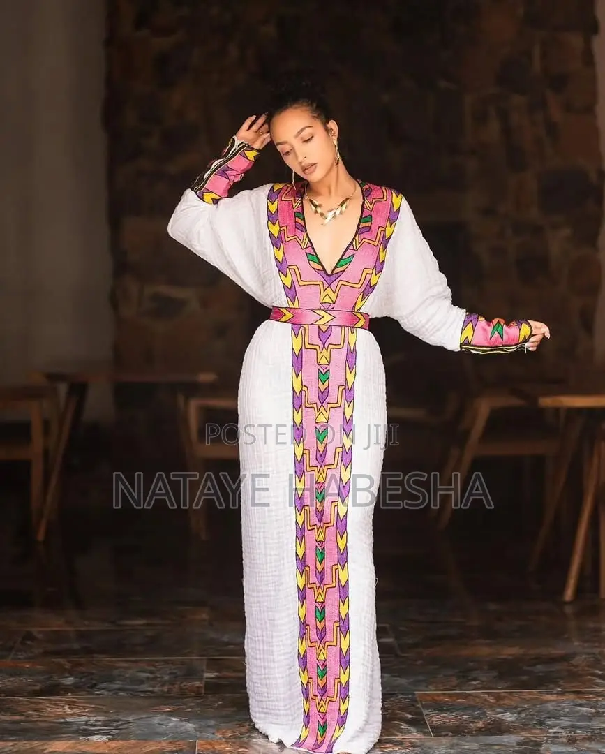 Chiffon ሽፎን የሀበሻ ቀሚስ Habesha Kemis Yehabesha Libs የሐበሻ ልብስ Traditional