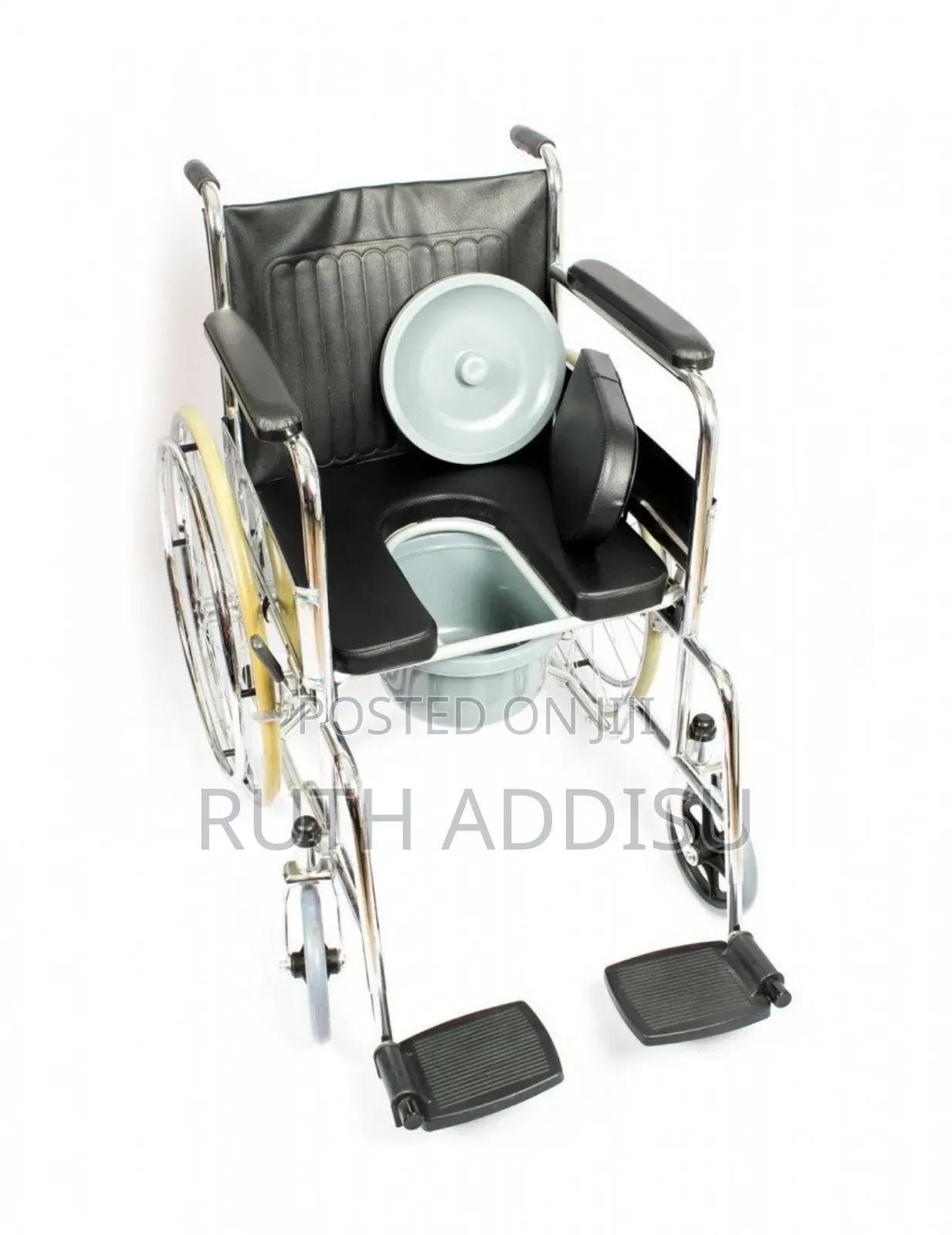 Basic Commode Wheelchair Almunium Folded| Commode Wheelchair Medical