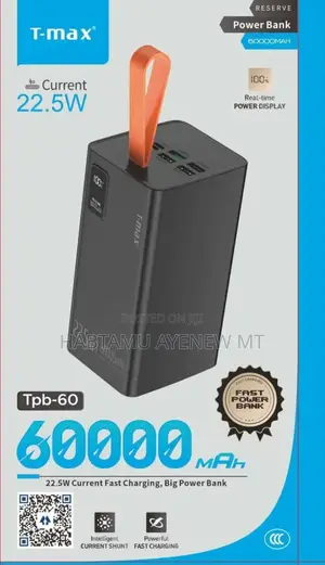 T-Max Power Bank ቲማክስ ፓወር ባንክ 60000 Mah