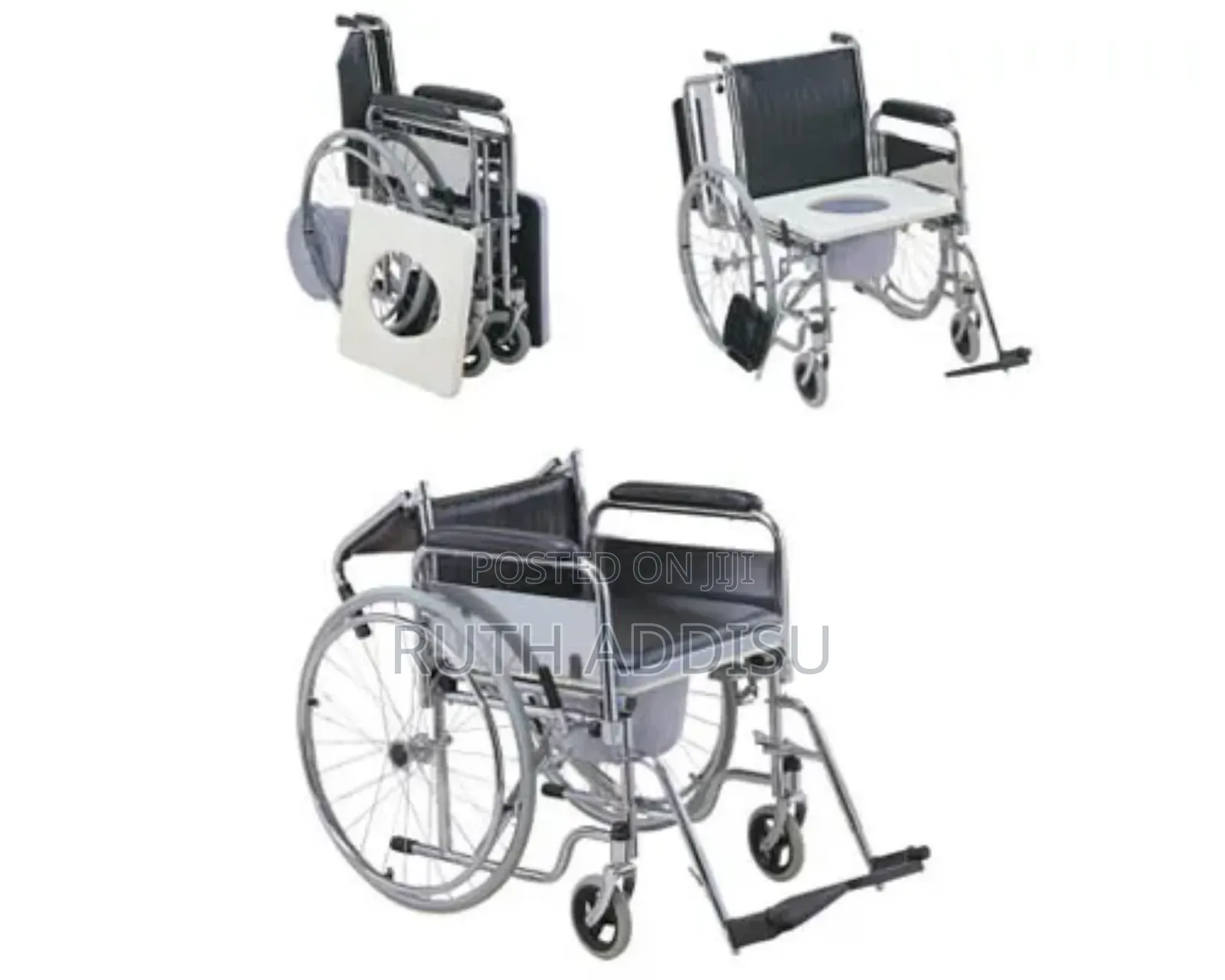 Generic Solid Medical Wheel Chair With Commode Toilet