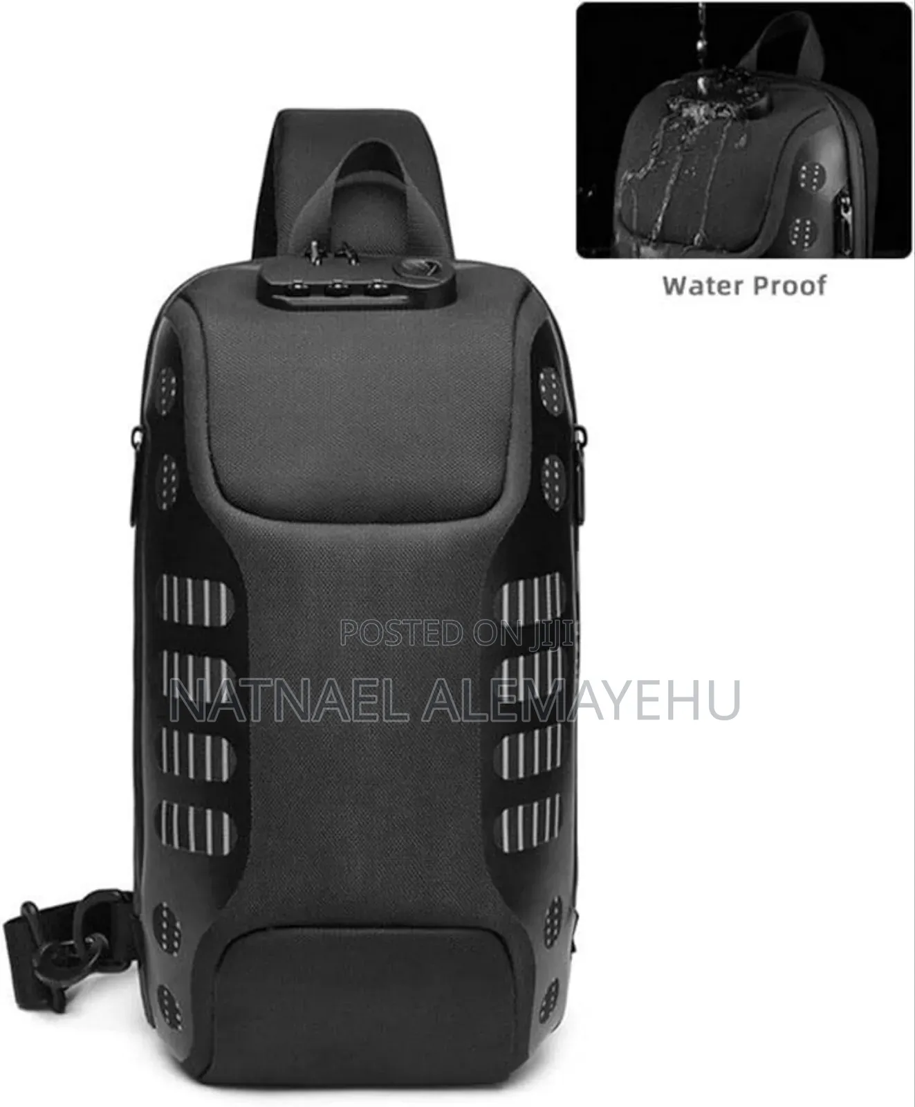 Ozuko Sling Bag Usb Charging Password Lock Anti-Theft Waterproof