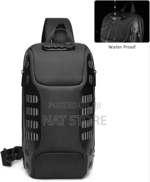 Ozuko Sling Bag Usb Charging Password Lock Anti-Theft Waterproof