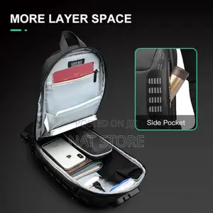 Ozuko Sling Bag Usb Charging Password Lock Anti-Theft Waterproof