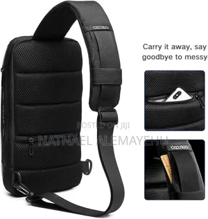 Ozuko Sling Bag Usb Charging Password Lock Anti-Theft Waterproof