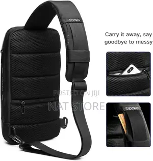 Ozuko Sling Bag Usb Charging Password Lock Anti-Theft Waterproof