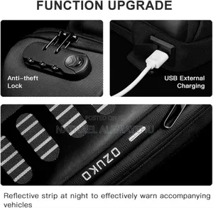 Ozuko Sling Bag Usb Charging Password Lock Anti-Theft Waterproof