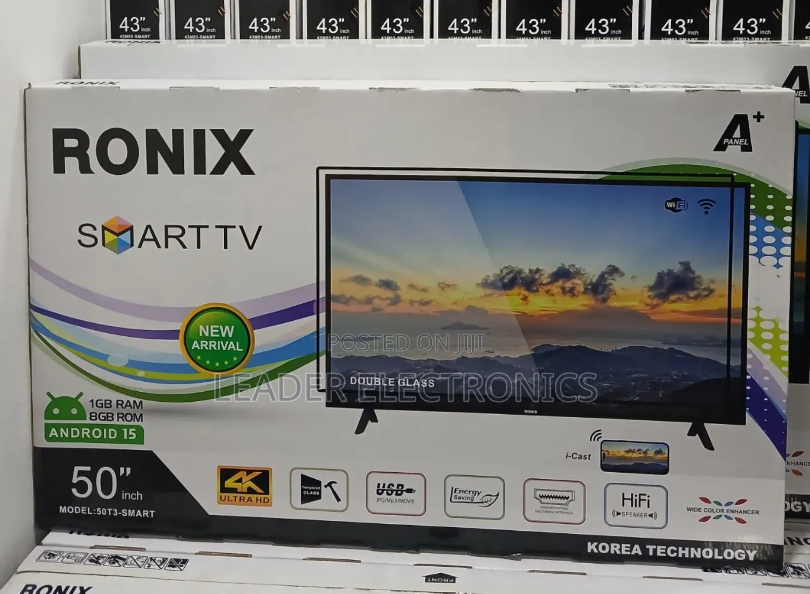 Ronix Tv 50′′ Smart Android Tv – Hd | Android 15 | Double Glass