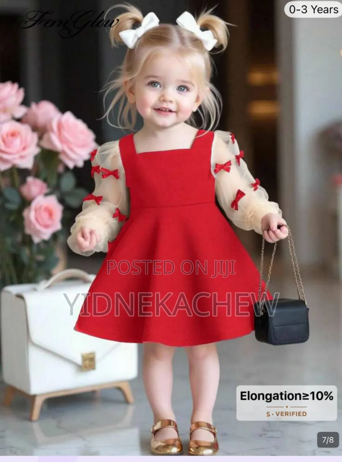 Cute Elegant Color Block Bow Decor Long Sleeve Dress