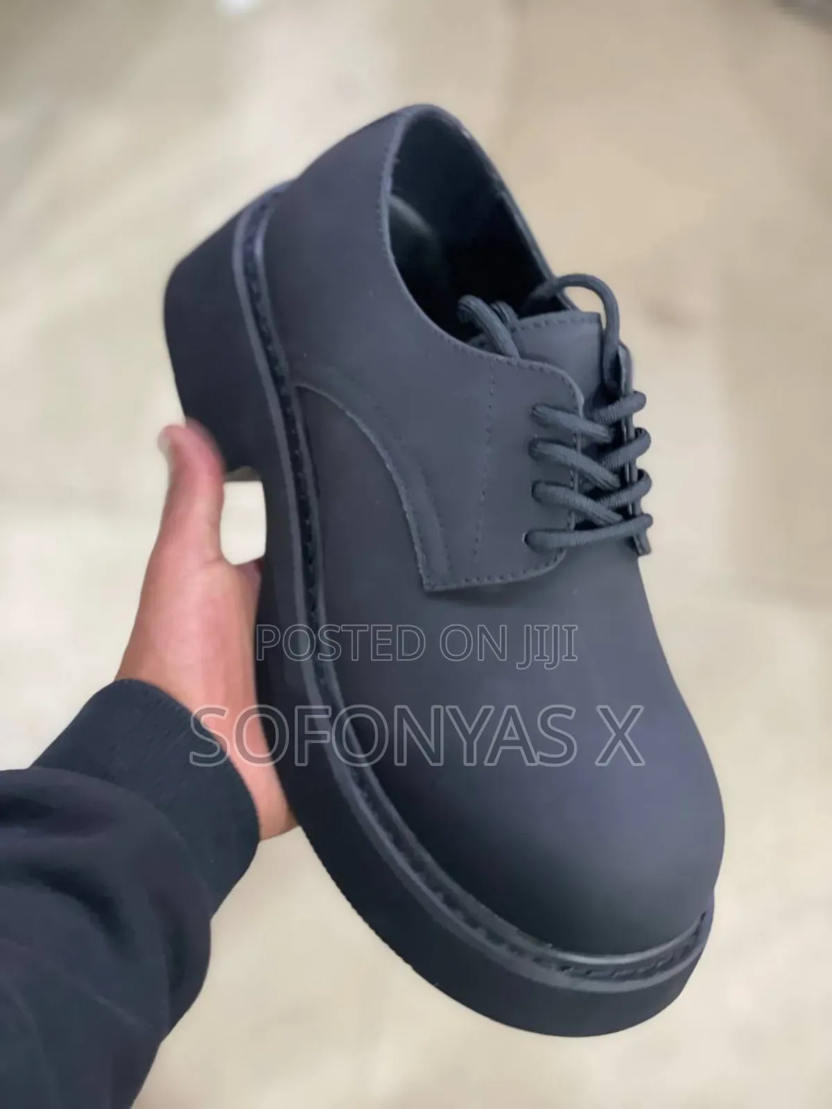 Black Derby Shoes - New Trend Lace-Up Style