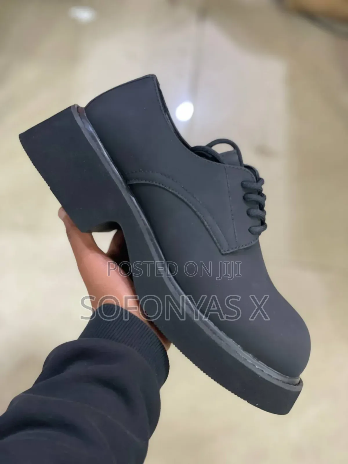 Black Derby Shoes - New Trend Lace-Up Style