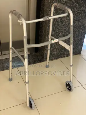 One Button Aluminum Silver Frame Old People With Wheels Foldin