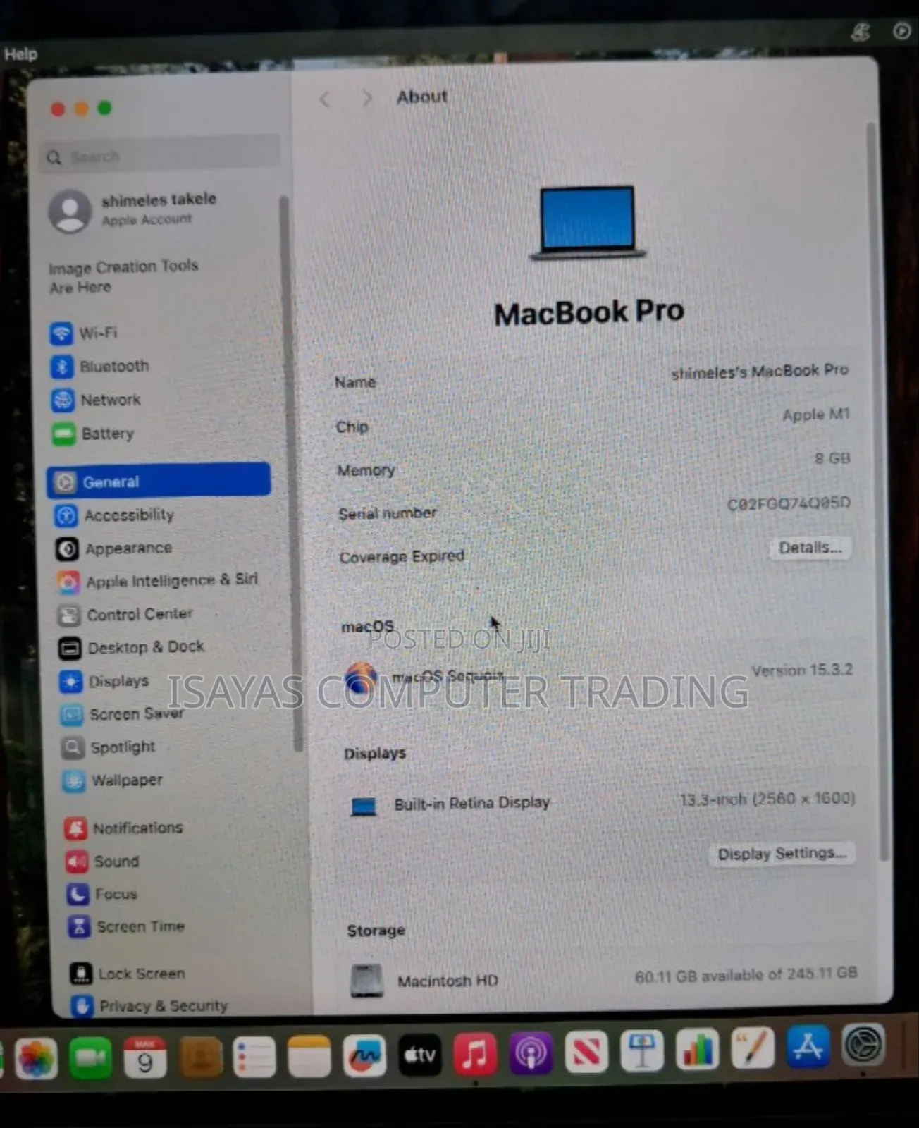 New Laptop Apple MacBook Pro M1 8GB Apple M1 SSD 256GB