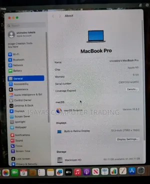 New Laptop Apple MacBook Pro M1 8GB Apple M1 SSD 256GB