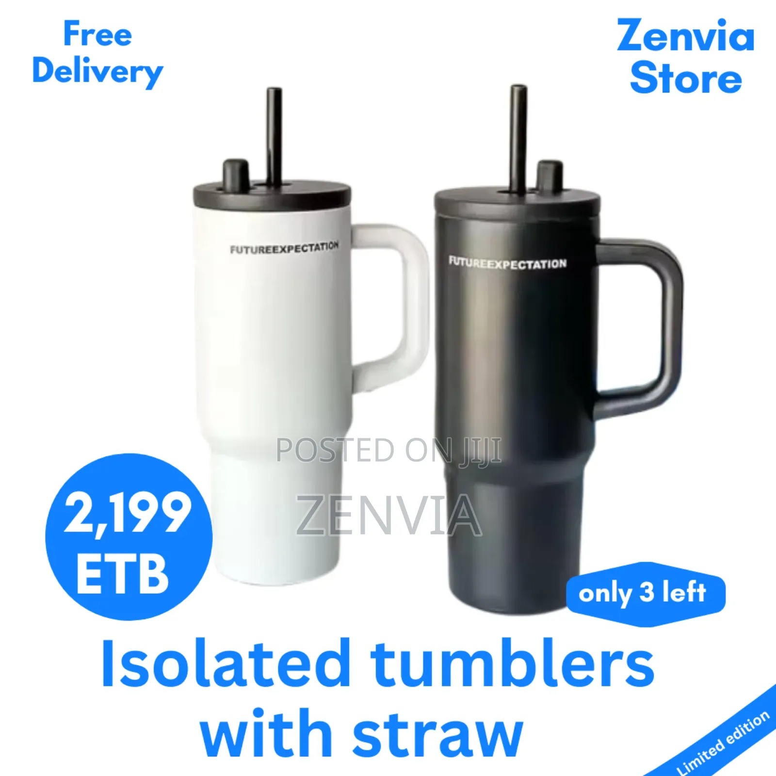 Double Layer Stainless Still Isolated Tumblers With Straw (Travel Cup)