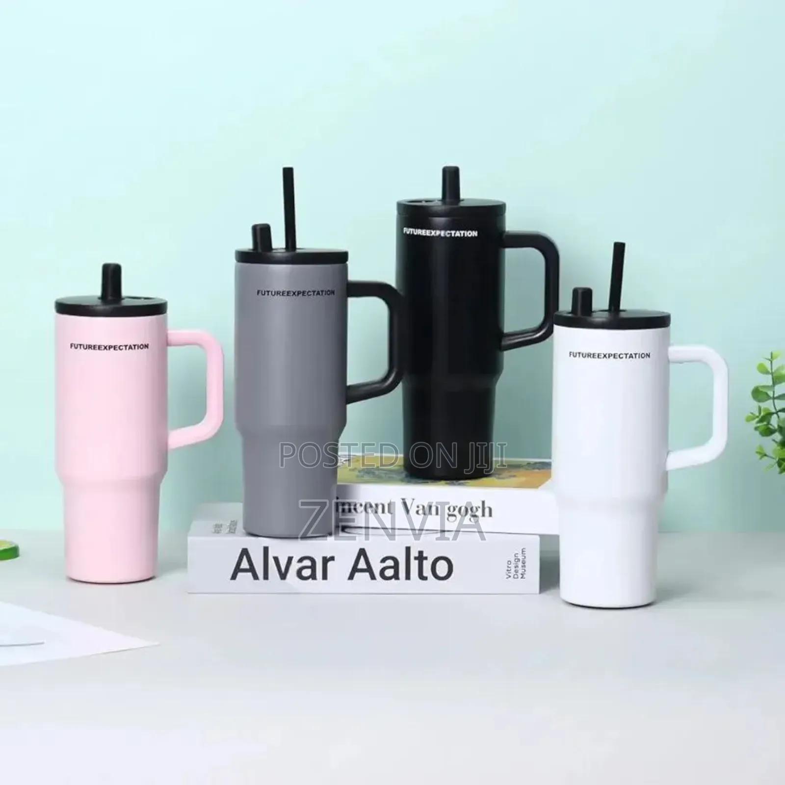 Double Layer Stainless Still Isolated Tumblers With Straw (Travel Cup)