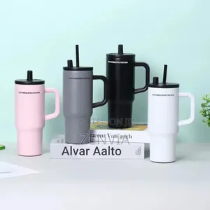 Double Layer Stainless Still Isolated Tumblers With Straw (Travel Cup)