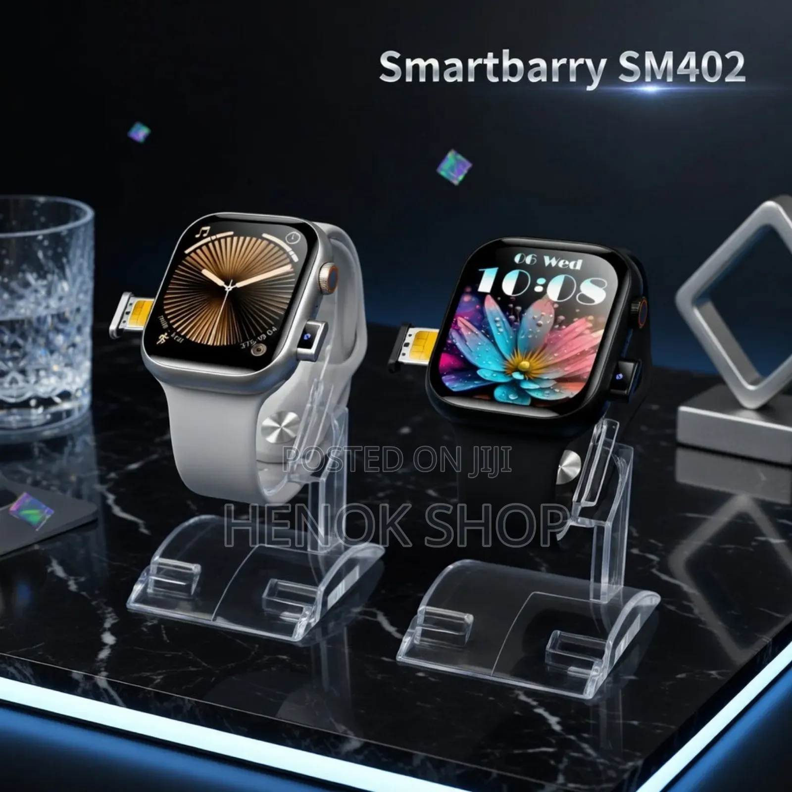 ሲም ና ካሜራ ያለው አዲሱ Smartbarry Sm402 Smart Watch