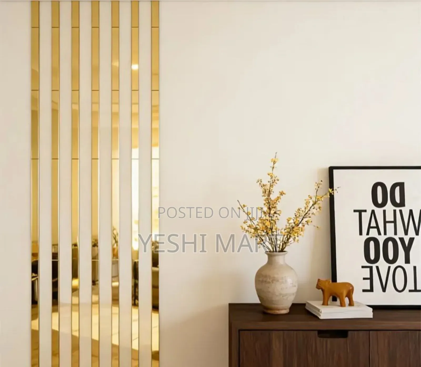 Strip Acrylic Mirror Wall Stickers, 2x50cm Self-Adhesive Decorative