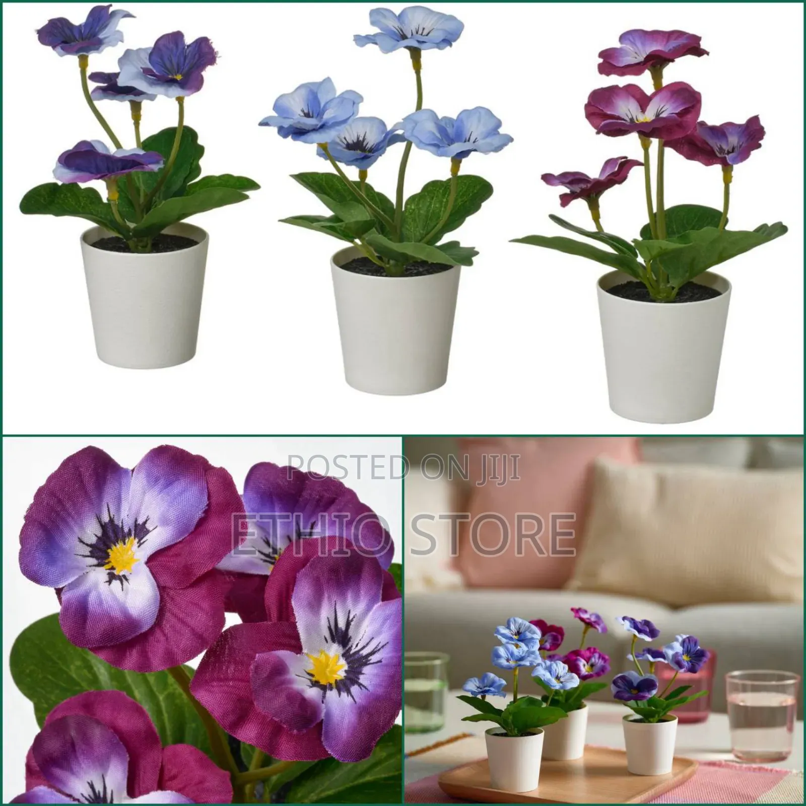 Artificial Potted Plant, 6cm , in/Outdoor/ Pansy