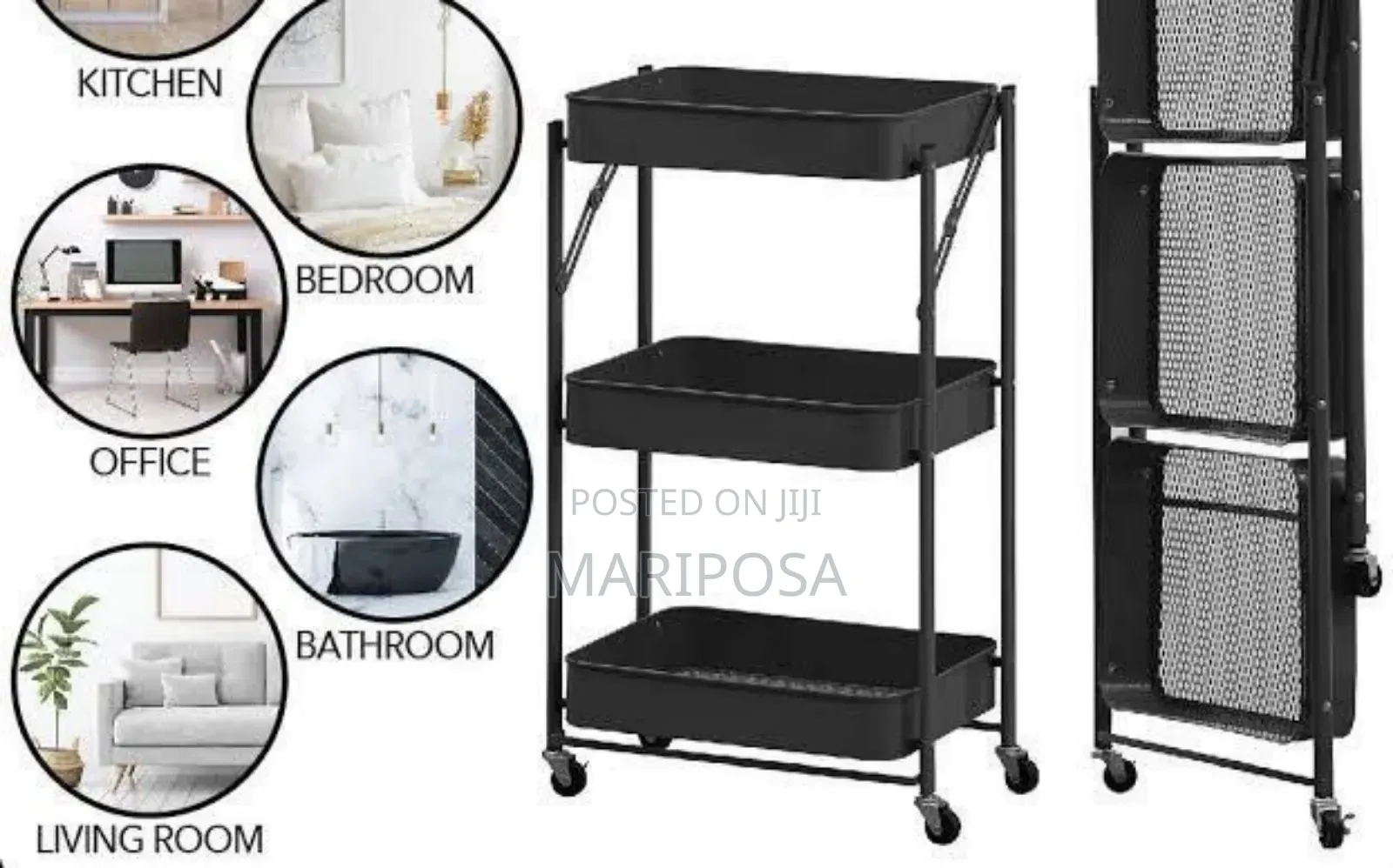 3-tier Rolling Cart Organizer