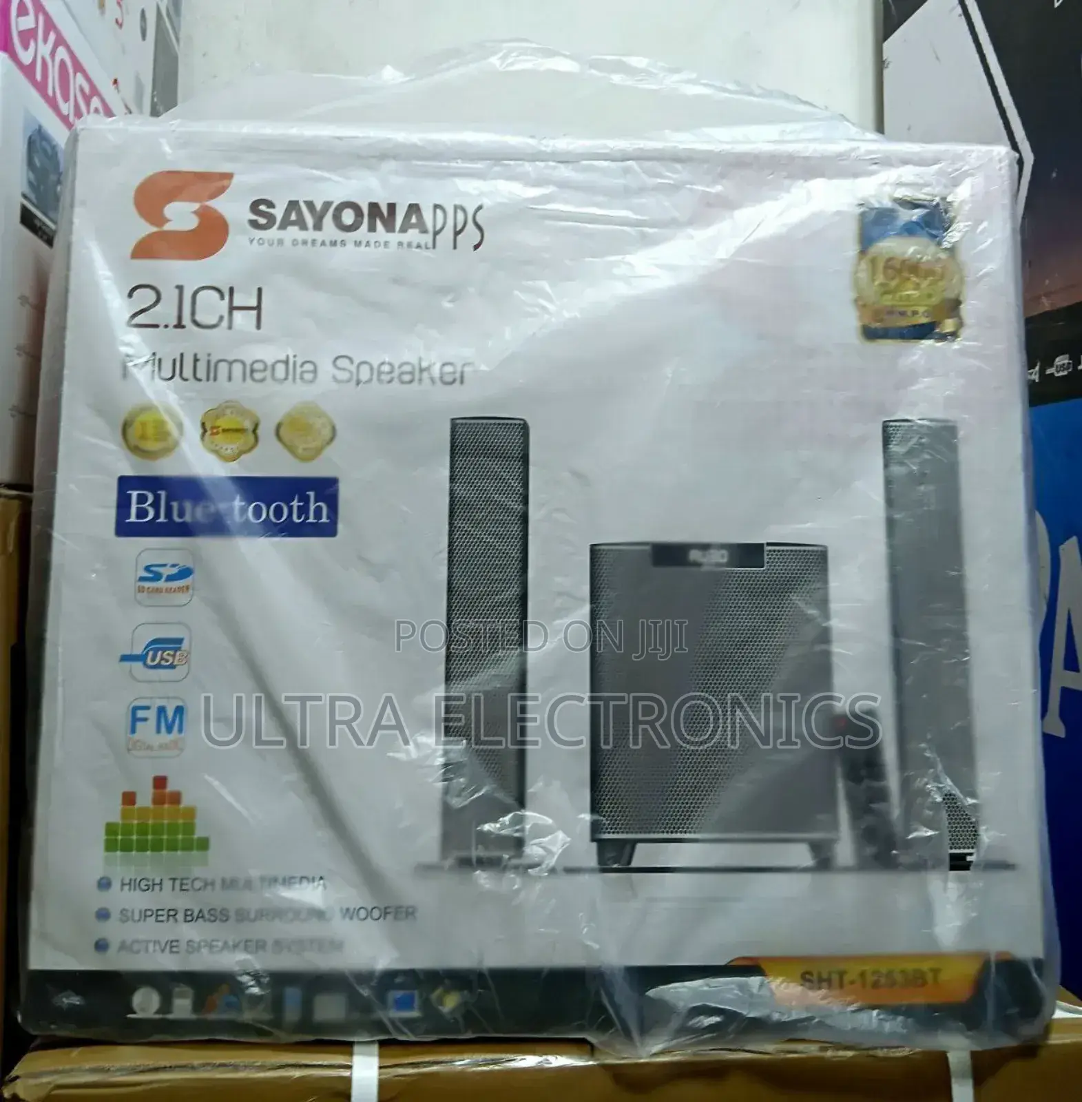 Sayona SHHT-1253bt Is a 2.1 Channel Multimedia Speaker System.