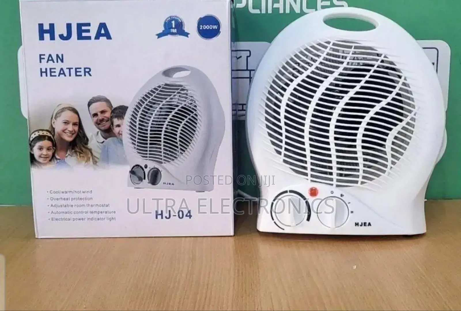 Hjea Hj-04 Fan Heater Used for Indoor Heating. Power: 2000w With
