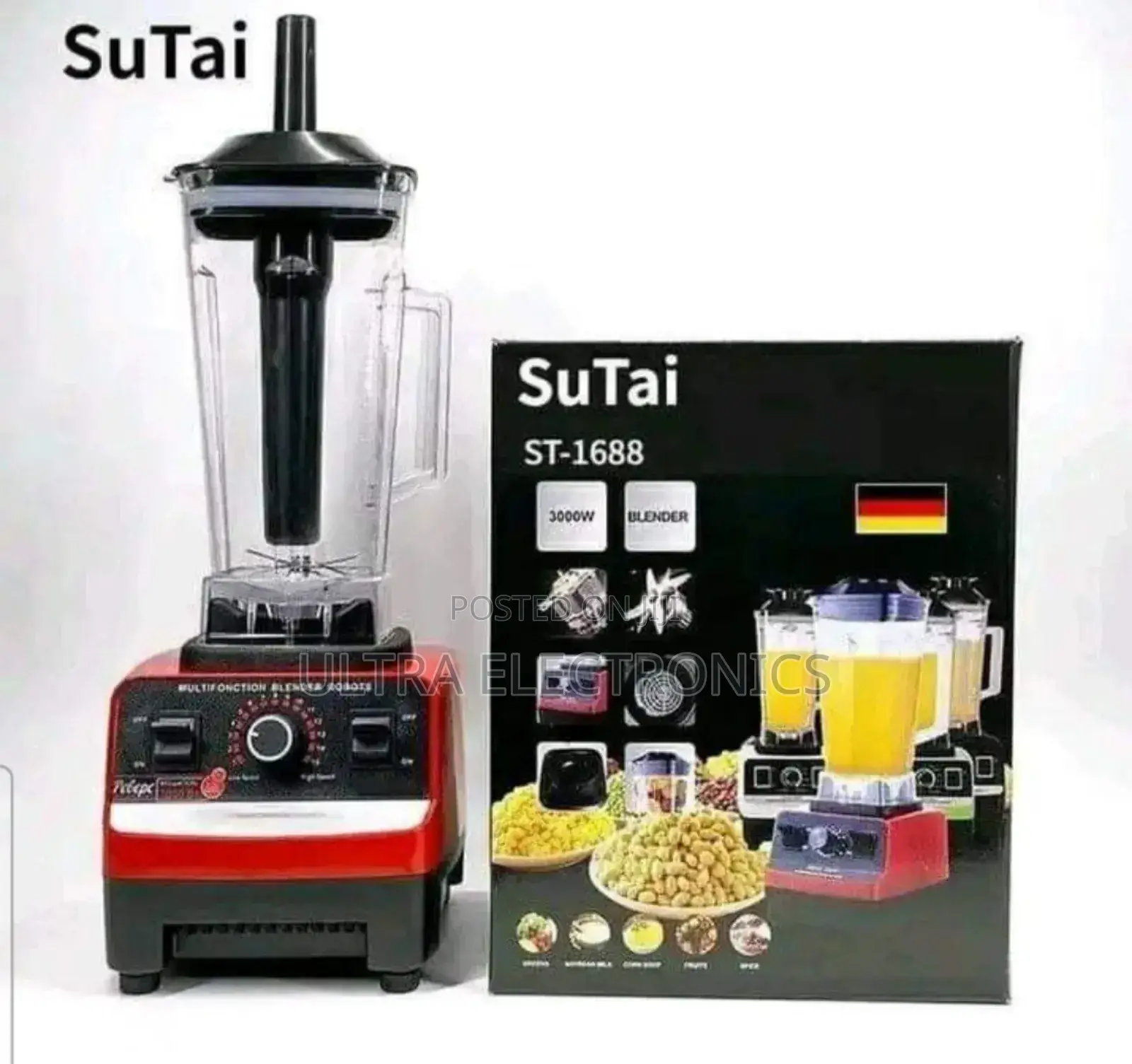 Sutai St-1688 3000w Blender and Food Processor. Power: 3000w High-