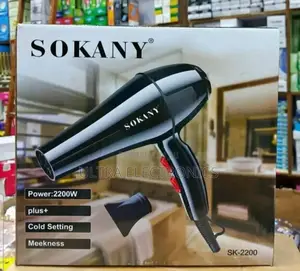 Sokany Professional Hair Dryer, Model Sk-2200. Power: 2200 Watts.