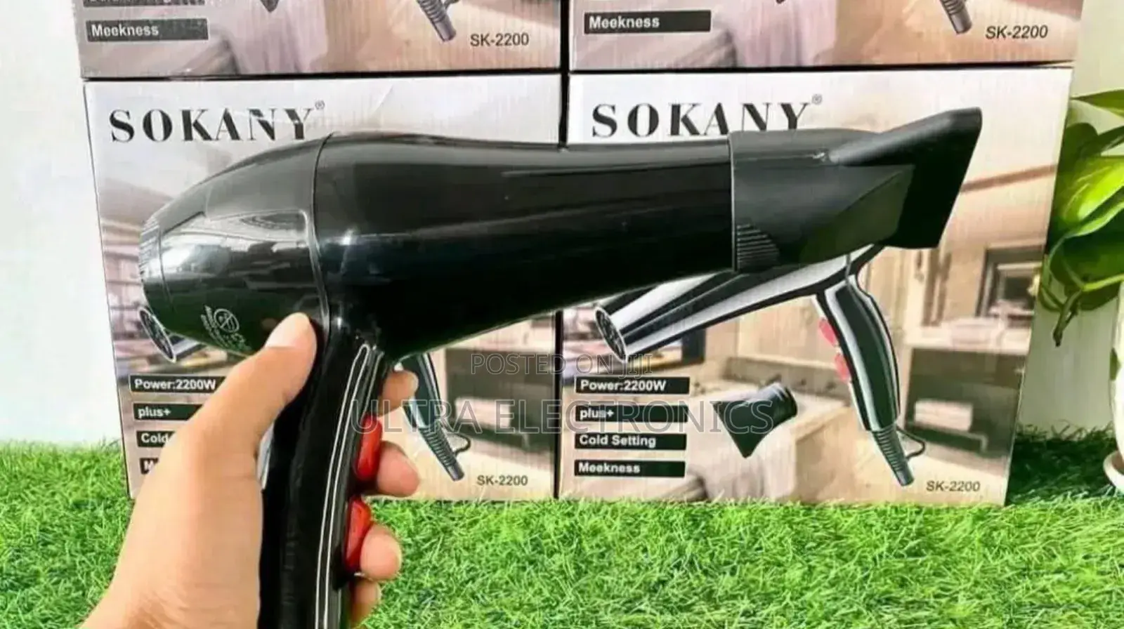 Sokany Professional Hair Dryer, Model Sk-2200. Power: 2200 Watts.