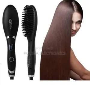 Pro Gemei Professional Hair Straightening Brush Featuring a Digital