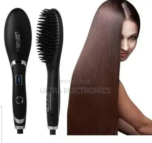 Pro Gemei Professional Hair Straightening Brush Featuring a Digital