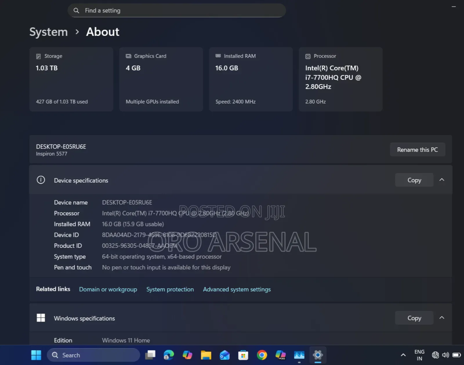 Laptop Dell Inspiron 15 16GB Intel Core i7 HDD+SSD 1T