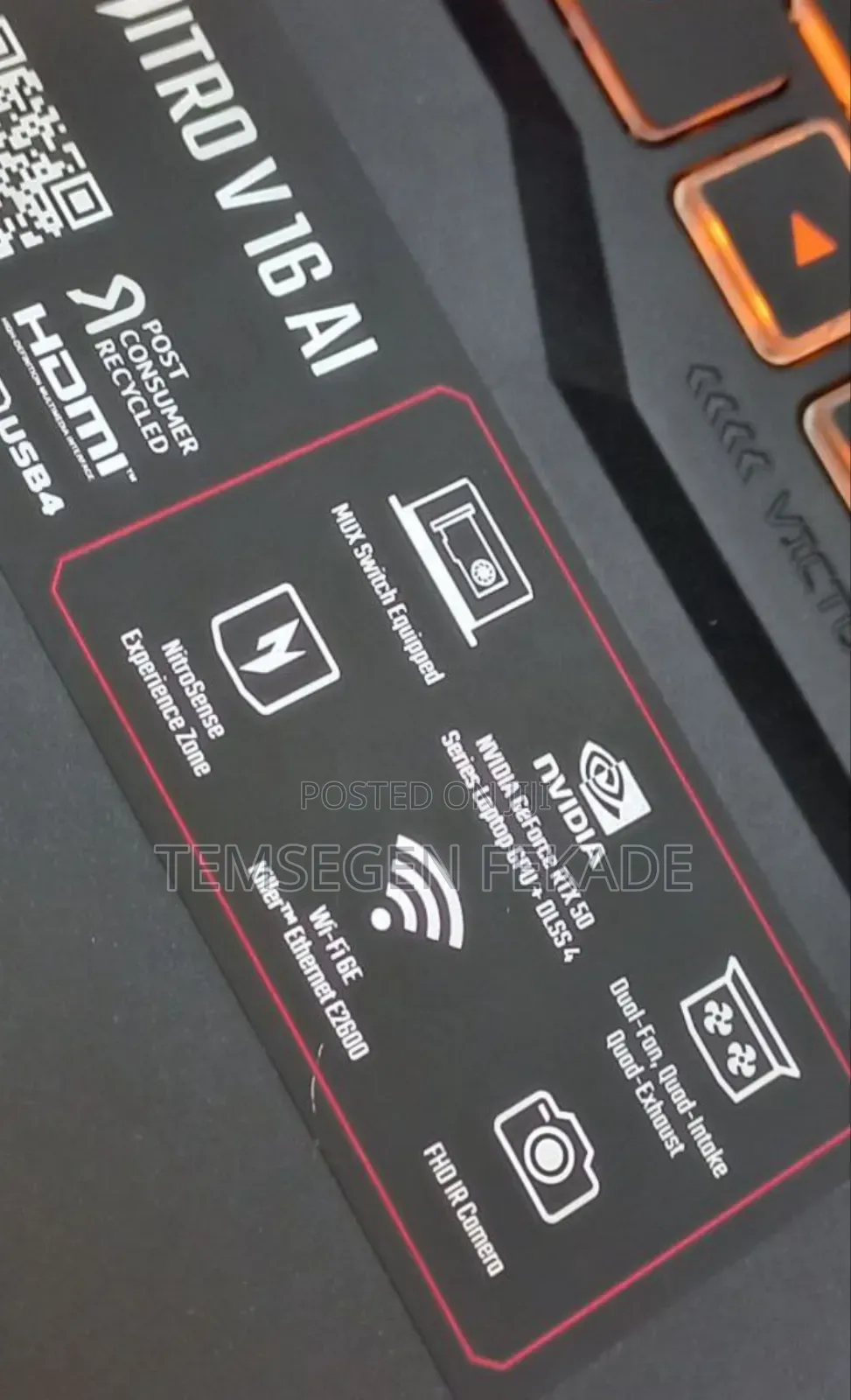 New Laptop Acer Nitro 5 16GB AMD Ryzen 7 SSD 1T