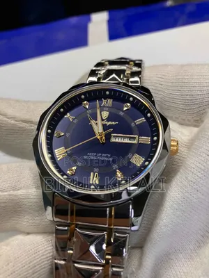 Silvwe With Blue Poedigar Men's Watch