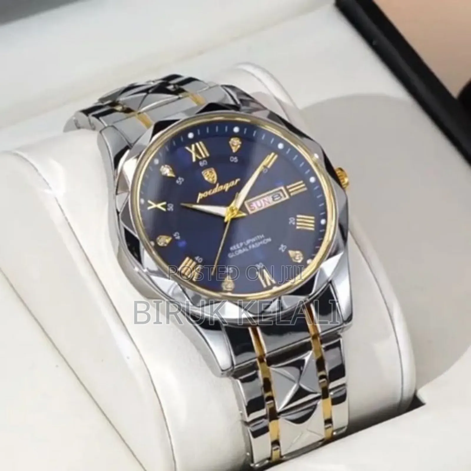 Silvwe With Blue Poedigar Men's Watch