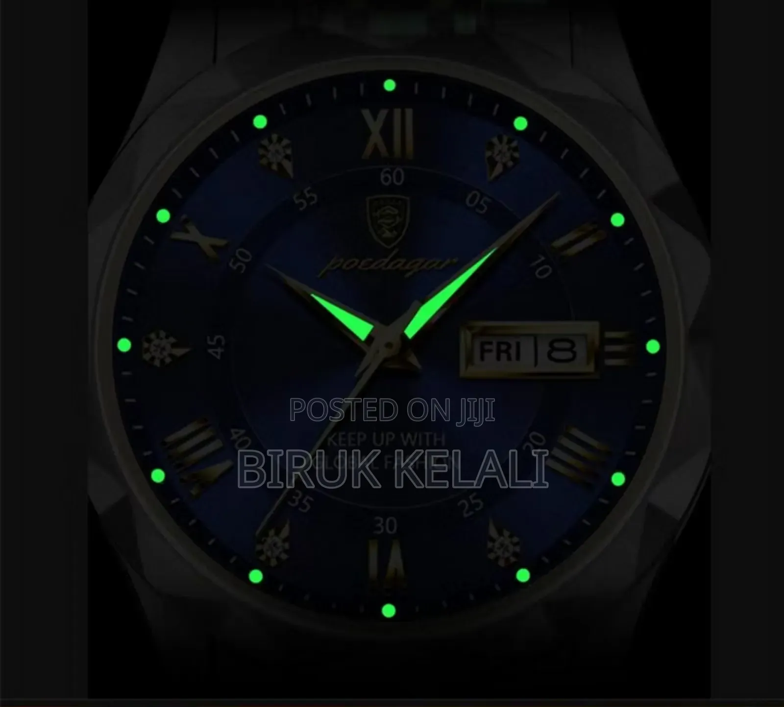Silvwe With Blue Poedigar Men's Watch