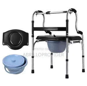 Walker Bathroom Seat Carbon Steel Toilet Chair Mobile Commode Chair